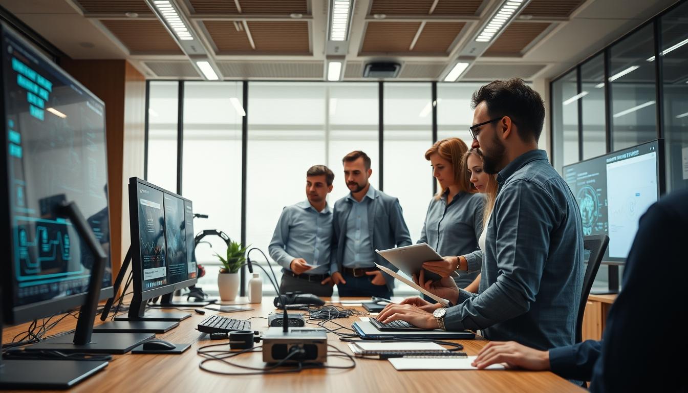 AI software company team and business technology strategy